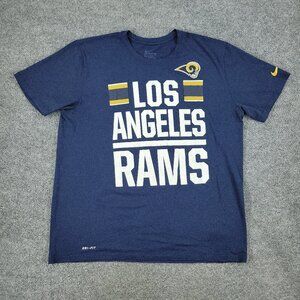 Los Angeles Rams Shirt Men's XL Blue Nike Dri-Fit NFL Football Short Sleeve Logo